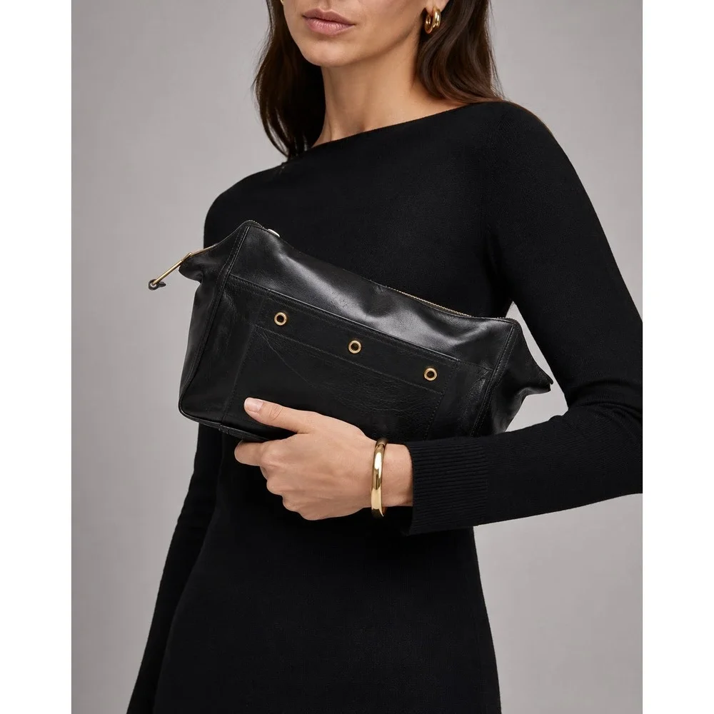 Yves Saint Laurent Pouch Women's Size OS Black Good Patent Leather Zip - Picture 2 of 7